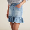 Raw Frill Denim Skirt    hi-res