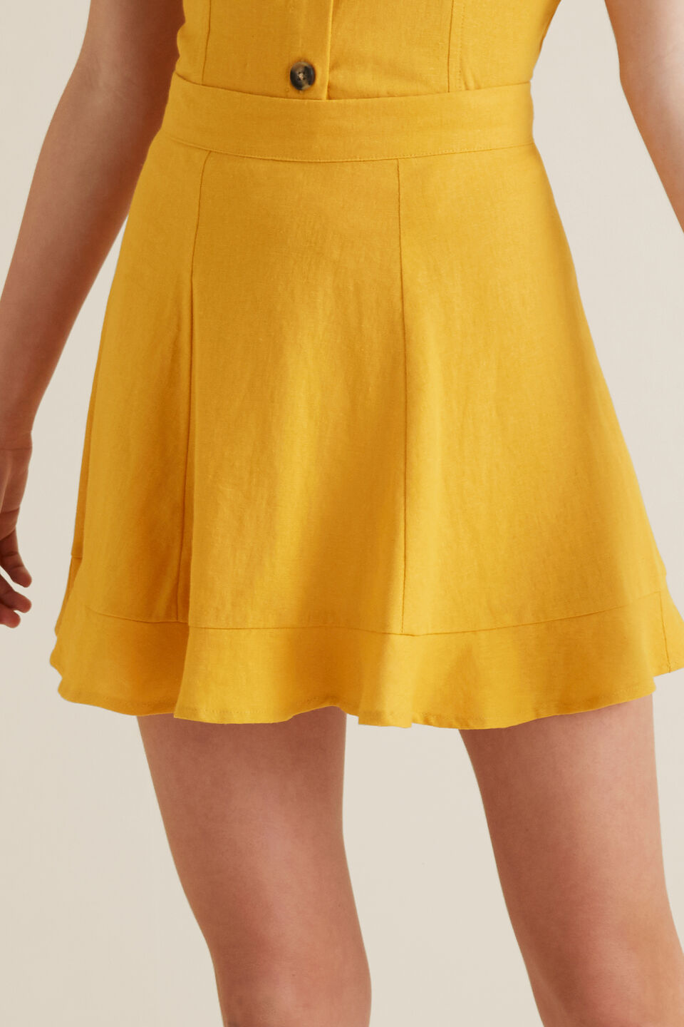 Linen Blend Flip Skirt  
