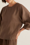Blouson Sleeve Linen Top    hi-res