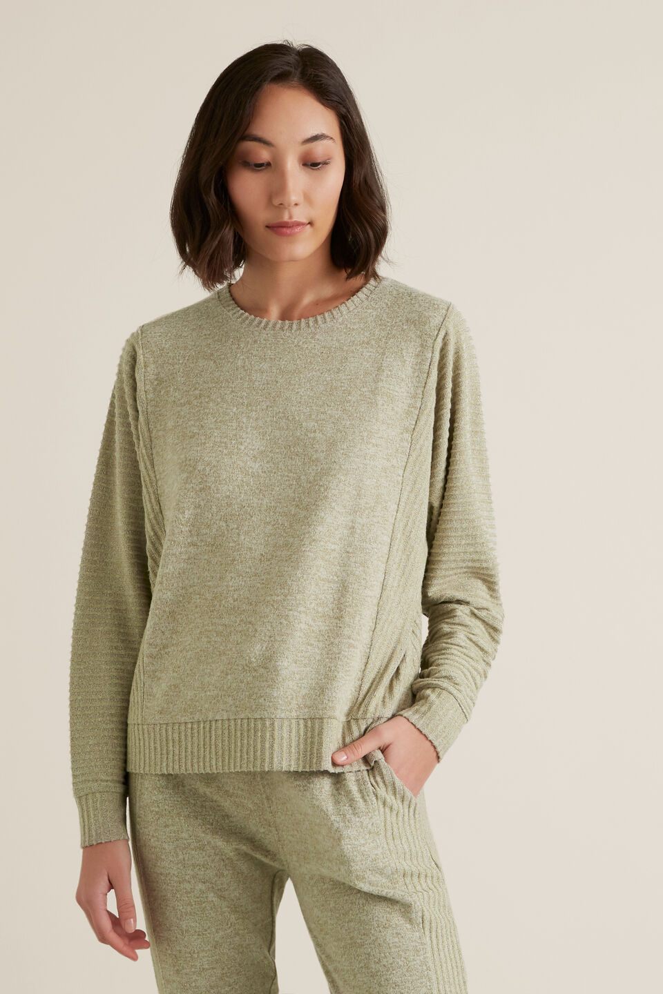 Rib Slouchy Sweat  