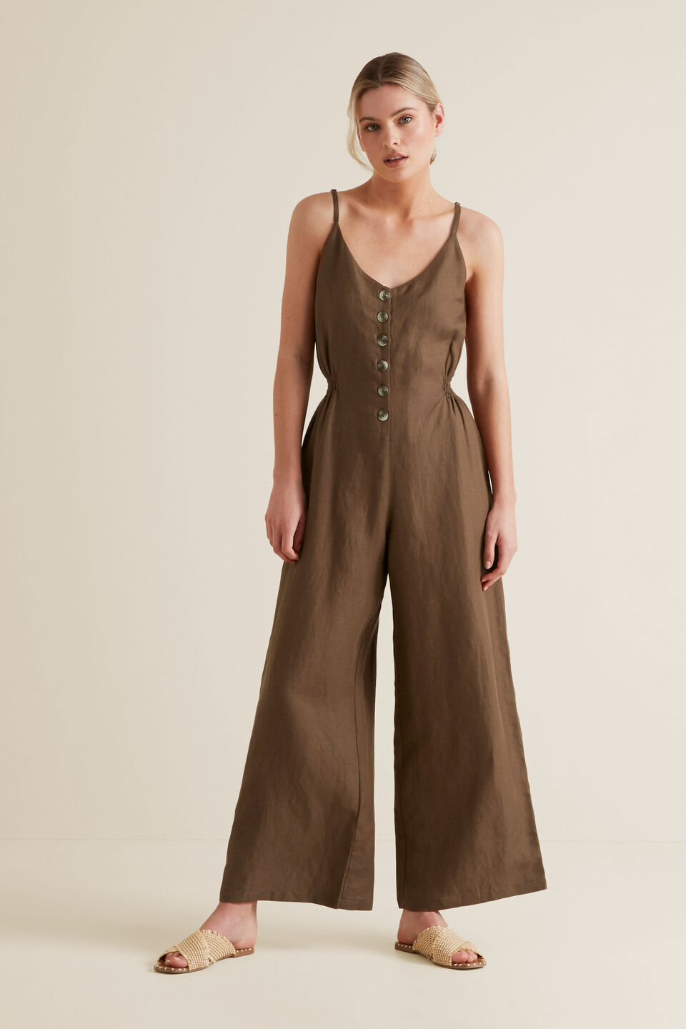 Shirred Waist Jumpsuit  