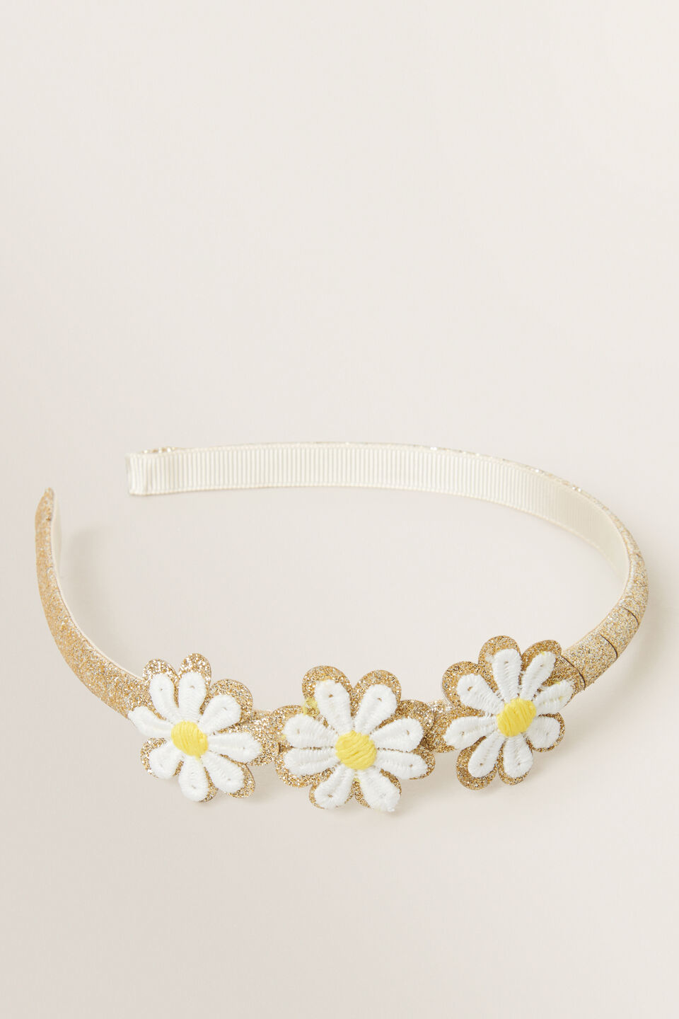 Embroidered Daisy Headband  