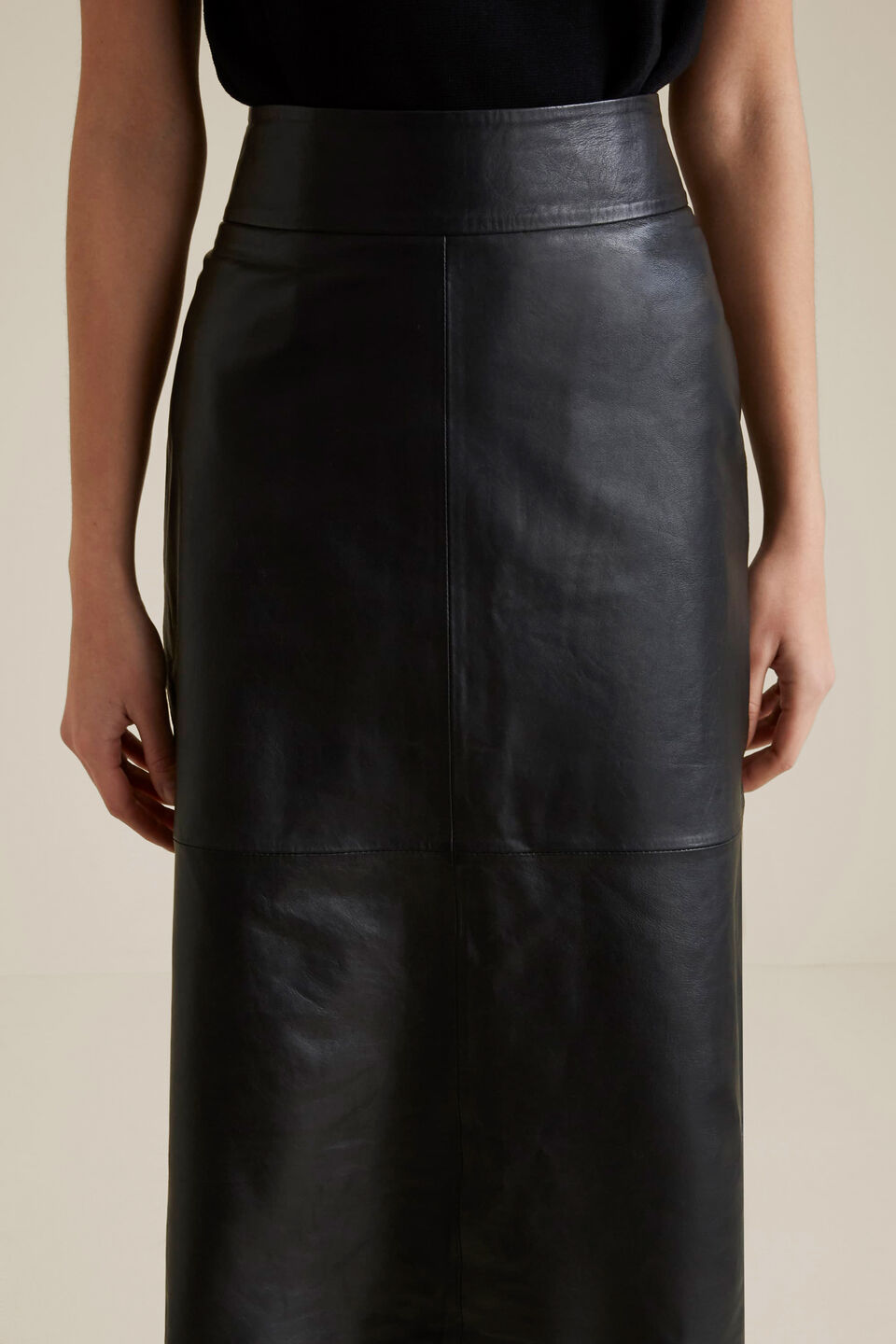 Leather Midi Skirt  