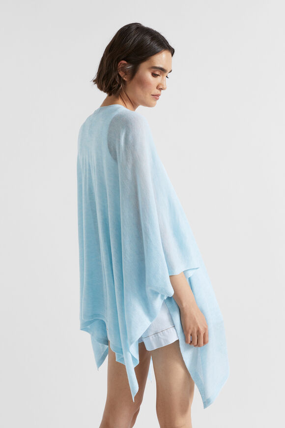 Fine Knit Poncho  Shimmer Blue  hi-res