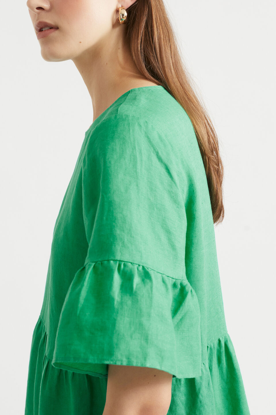 Core Linen Mini Dress  Bright Mint