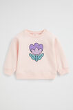 Embroidered Flower Sweat  Dusty Rose  hi-res