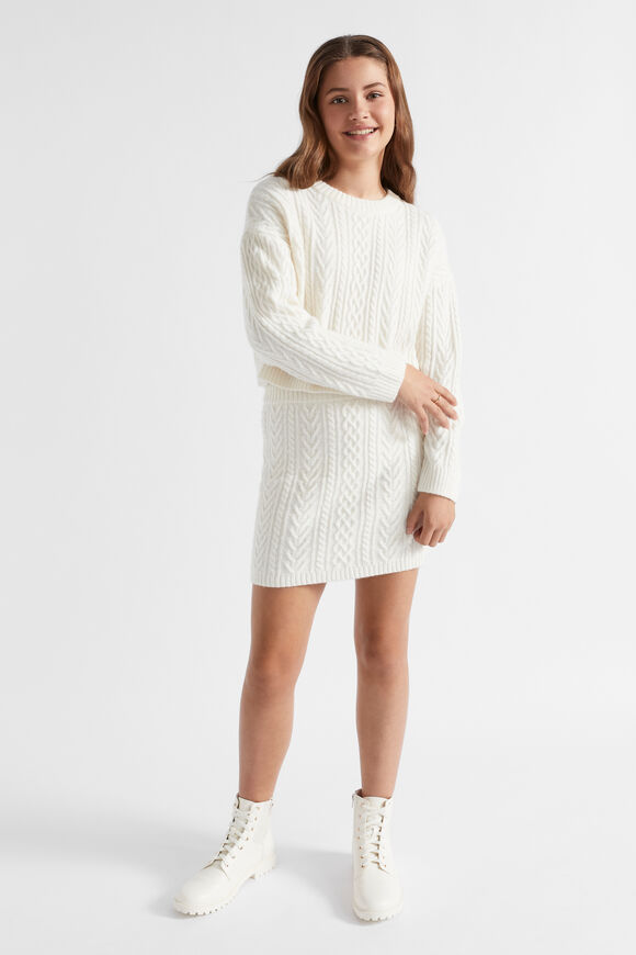 Cable Knit Skirt  Vintage Cream  hi-res