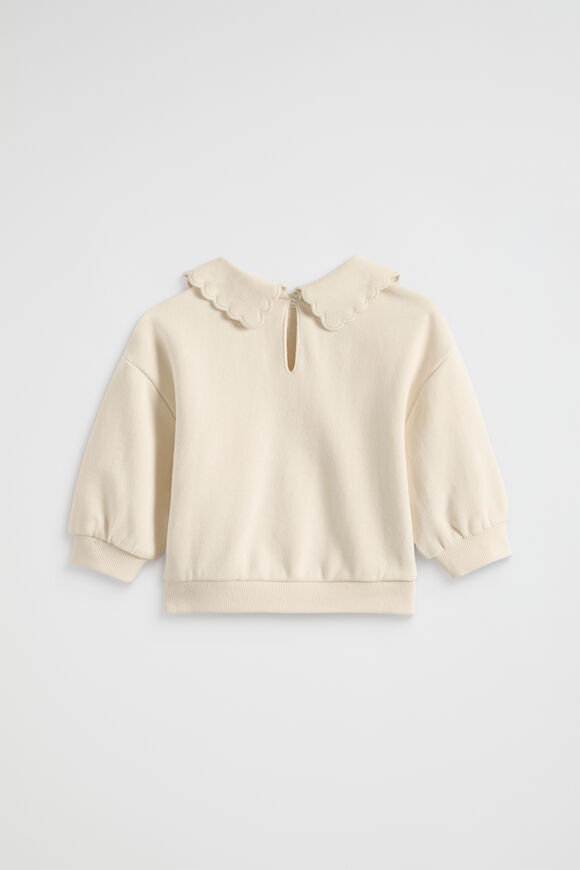 Scallop Collar Sweat  Creme  hi-res