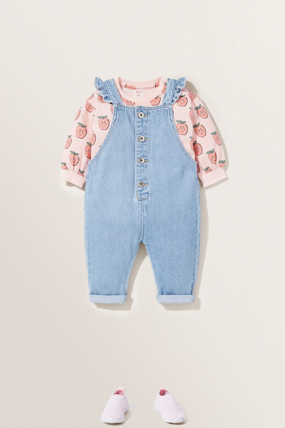 Yoke Dungaree  Bleached Blue