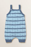 Knitted Stripe Romper  Powder Blue  hi-res