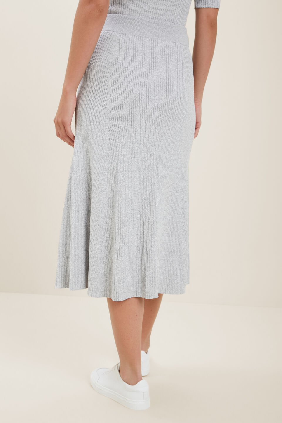 Spacedye Rib Knit Skirt  Stormy Grey Spacedye