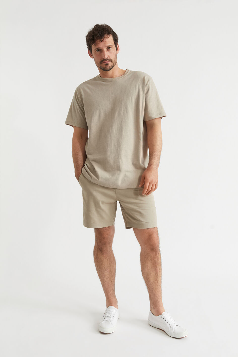 Mens Linen Tee  Sand Dune