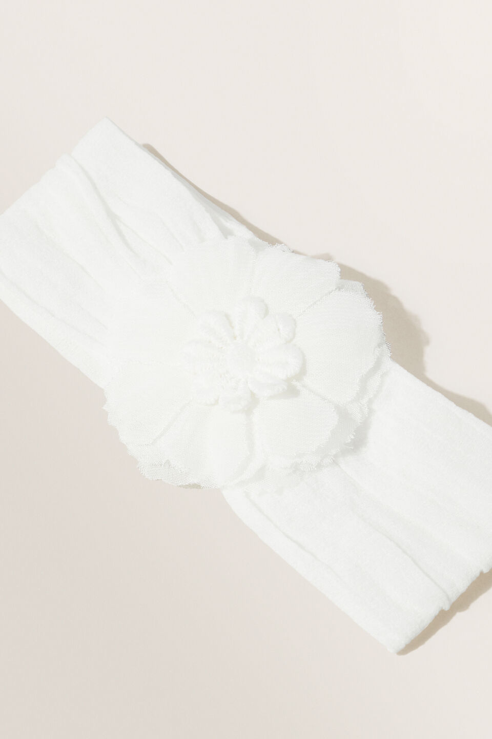 Soft Flower Headband  White
