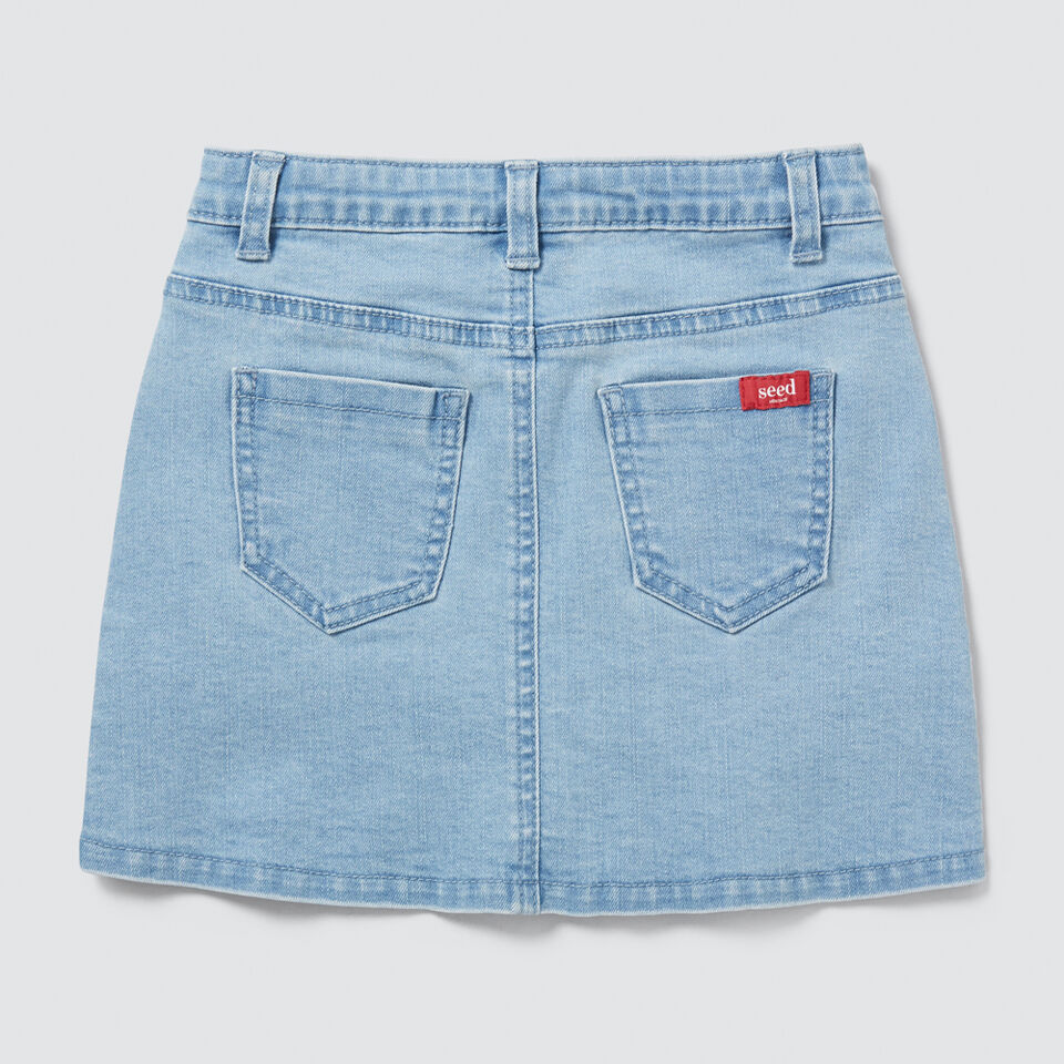 Button-Through Denim Skirt  