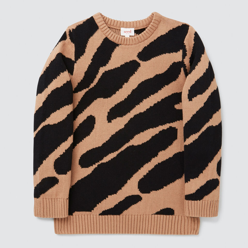 Animal Jacquard Sweater  