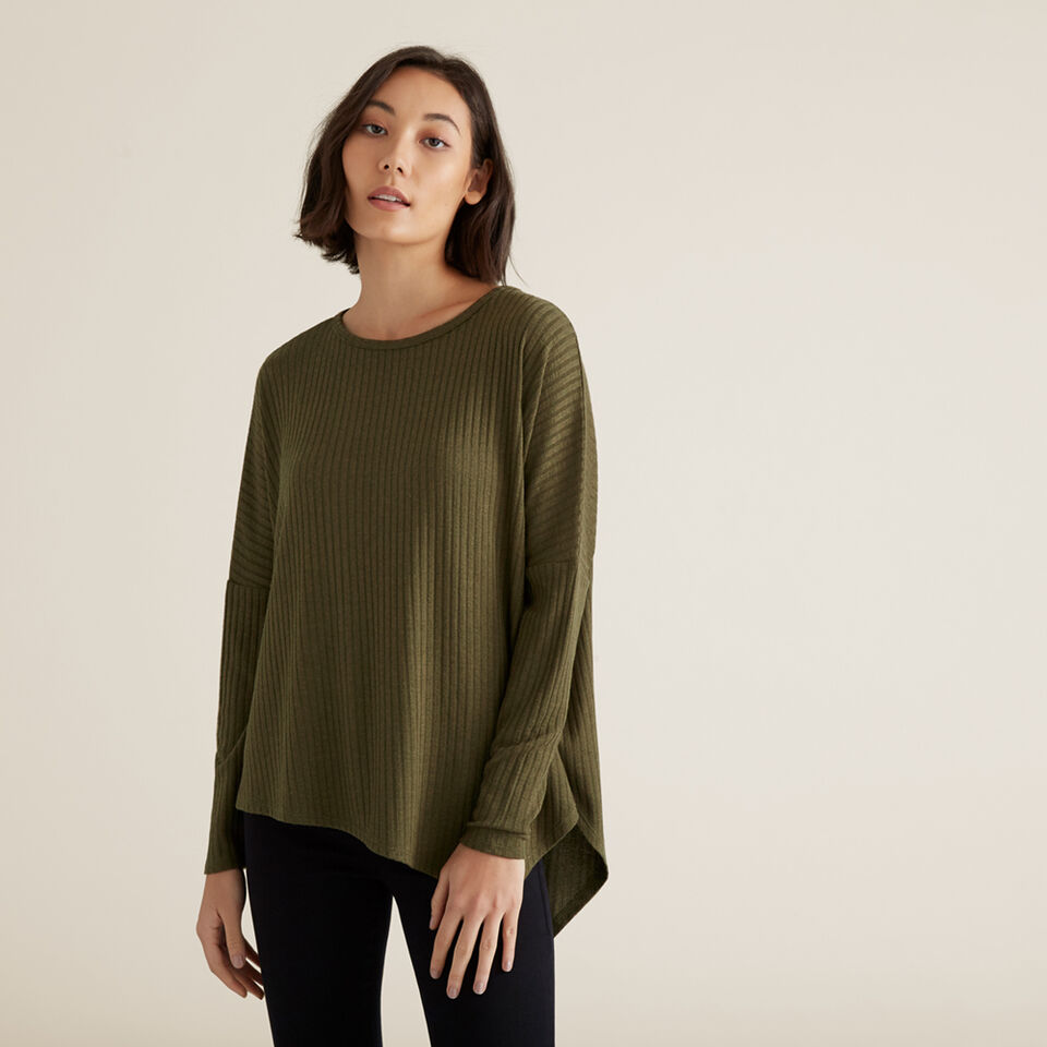 Ribbed Asymmetrical Sweater  