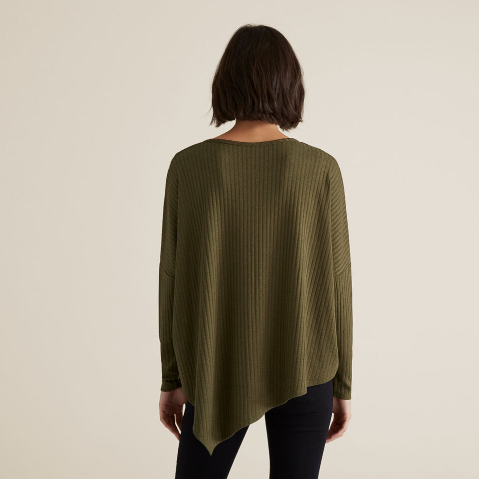 Ribbed Asymmetrical Sweater  