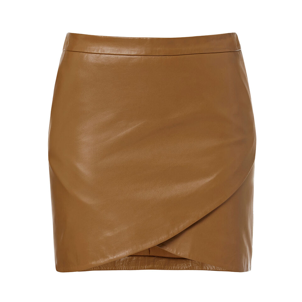 Collection Leather Wrap Skirt  