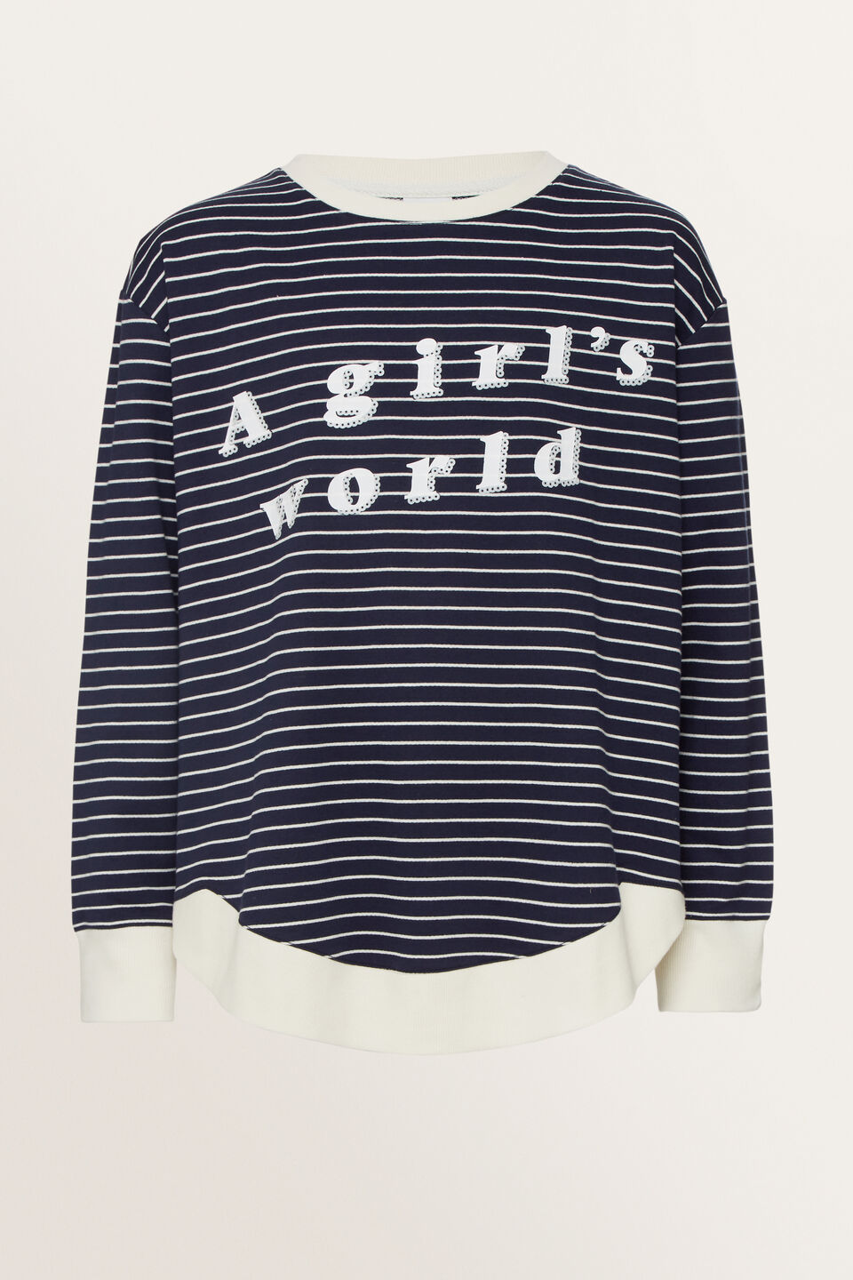 Sequin Slogan Windcheater  Midnight