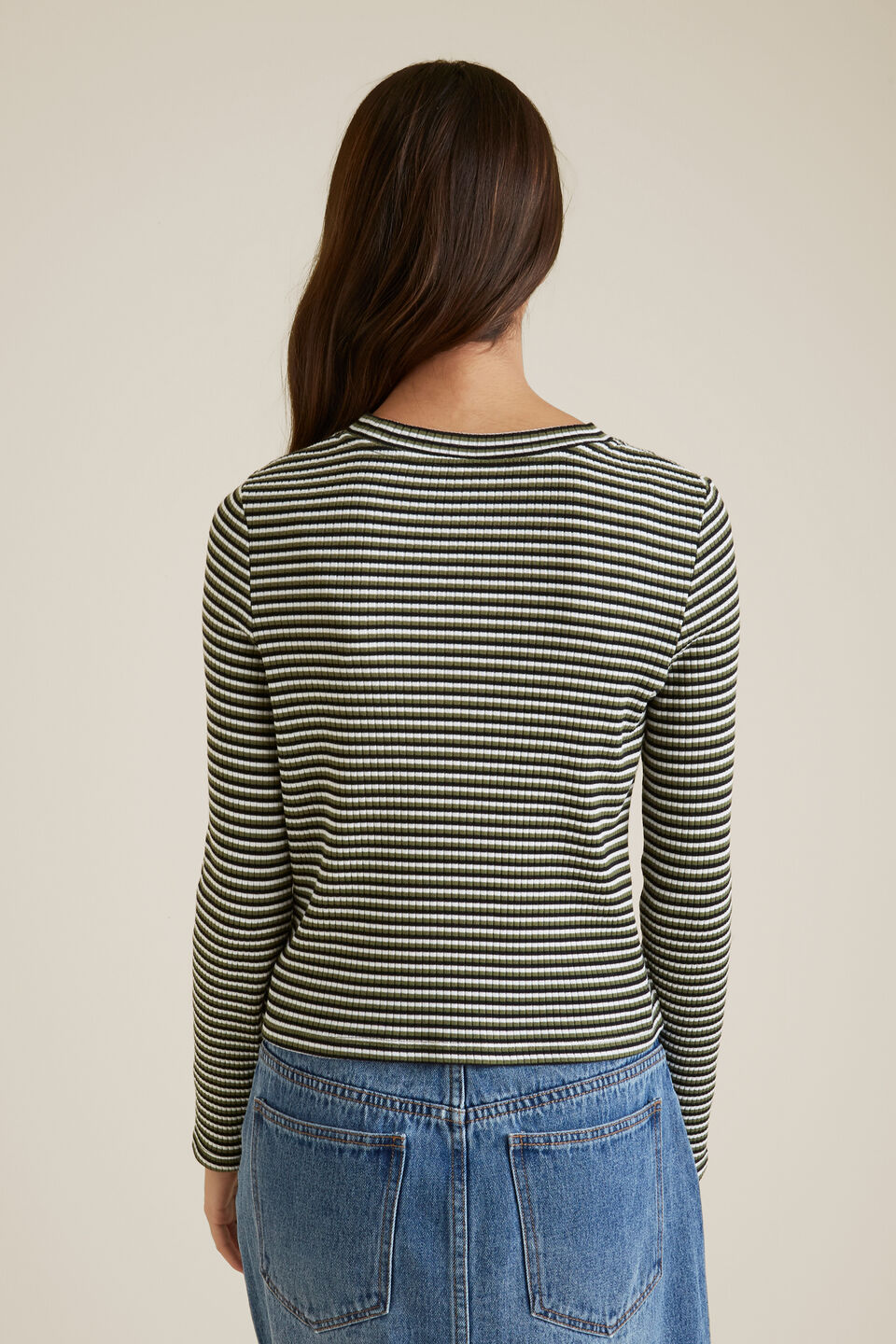 Rib Long Sleeve Tee  Olive