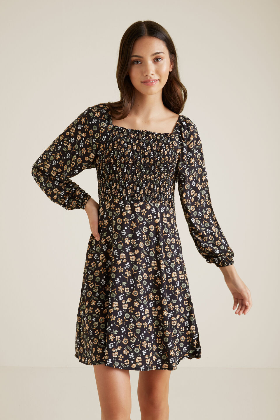 Floral Dress  Black