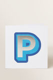 Large Blue Letter Card  P  hi-res