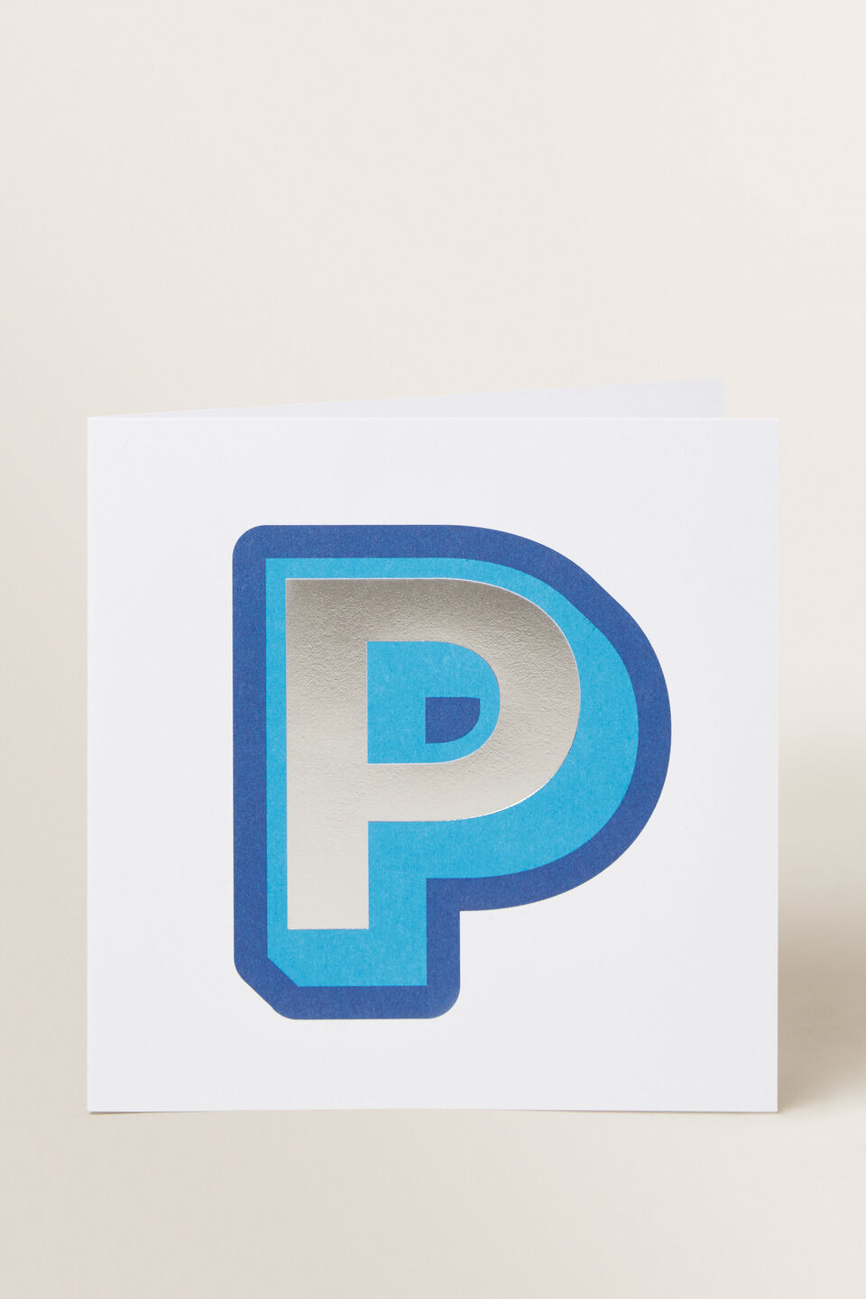 Large Blue Letter Card  P