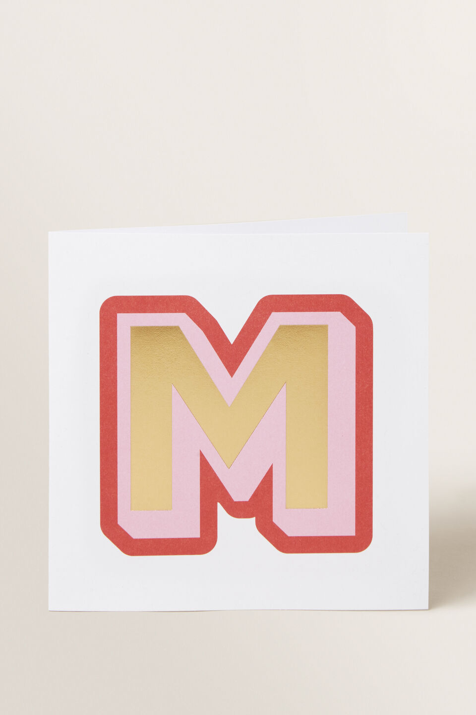 Large Red Letter Card  M