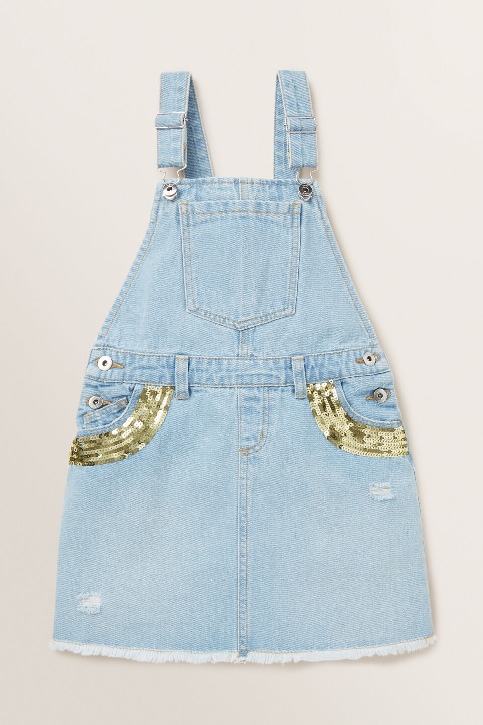 Sequin Denim Pinafore  