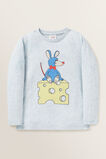 Mouse Print Tee  Blue Speckle  hi-res