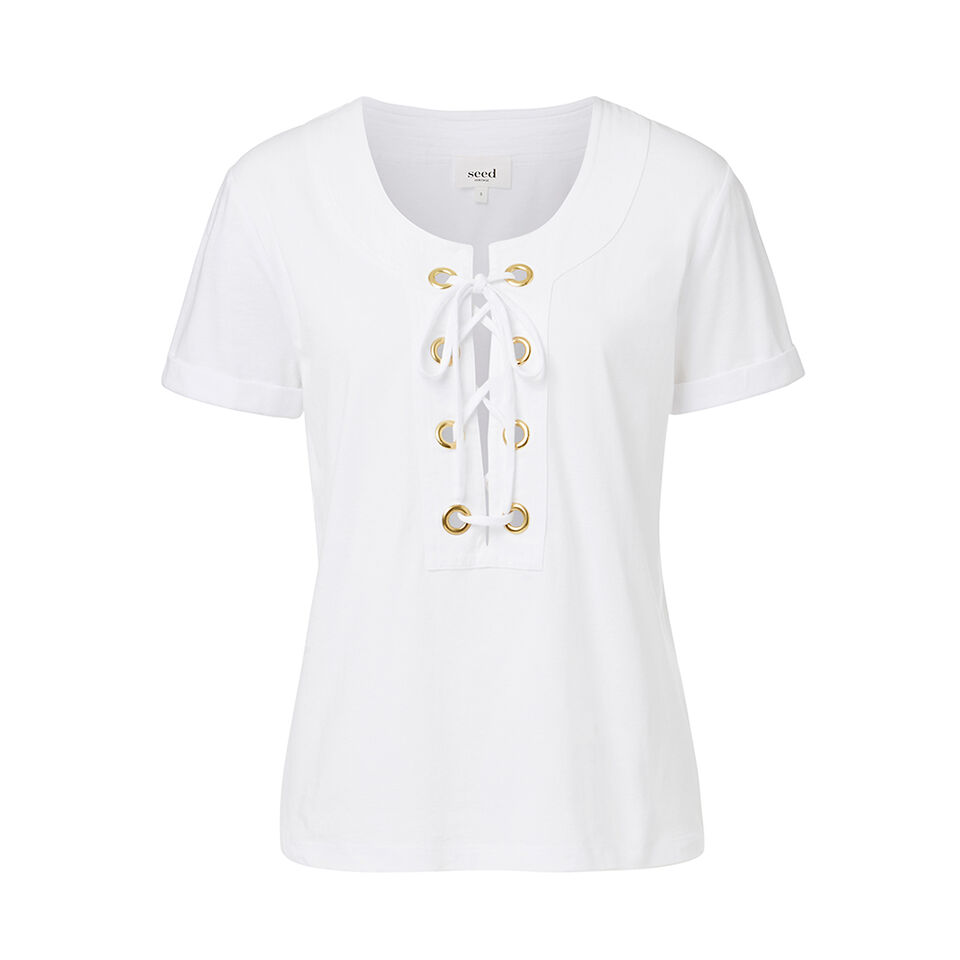 Eyelet Tie Tee  1