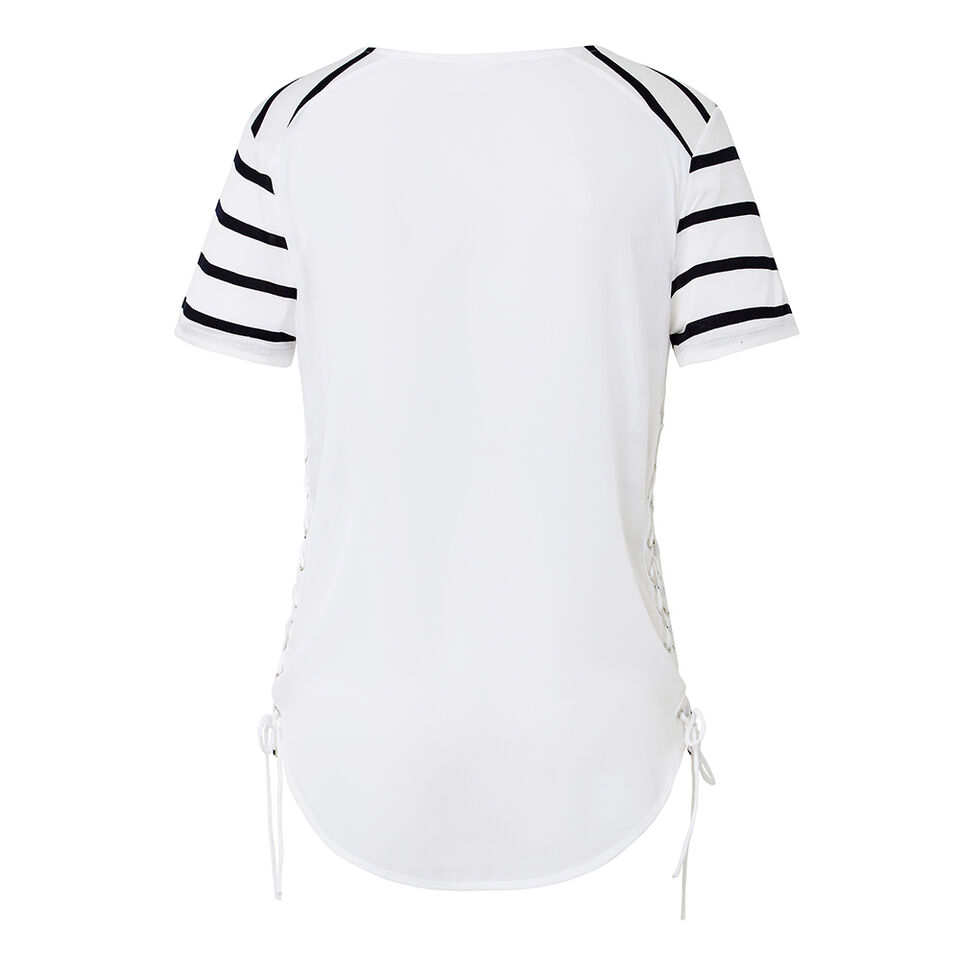 Stripe Side Lace Tee  