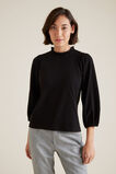 Shirred Raglan Top  Black  hi-res