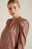 Puff Sleeve Ocelot Blouse    hi-res