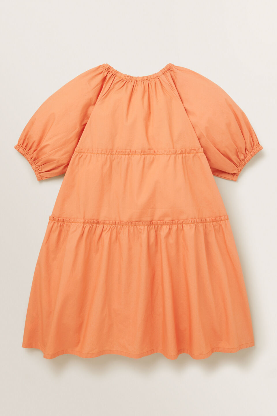 Poplin Tiered Dress  Soft Coral