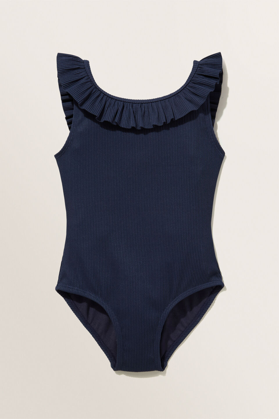 Rib Frill Bather  Navy