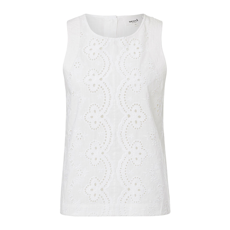 Broderie Button Tank  1