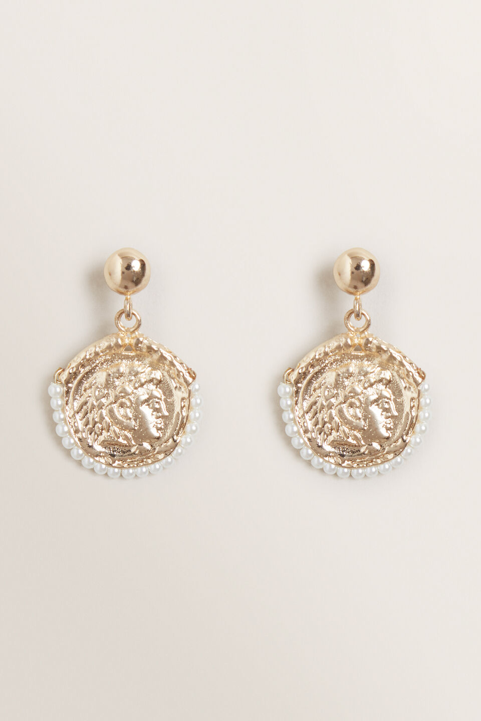 Pearl Coin Earrings  