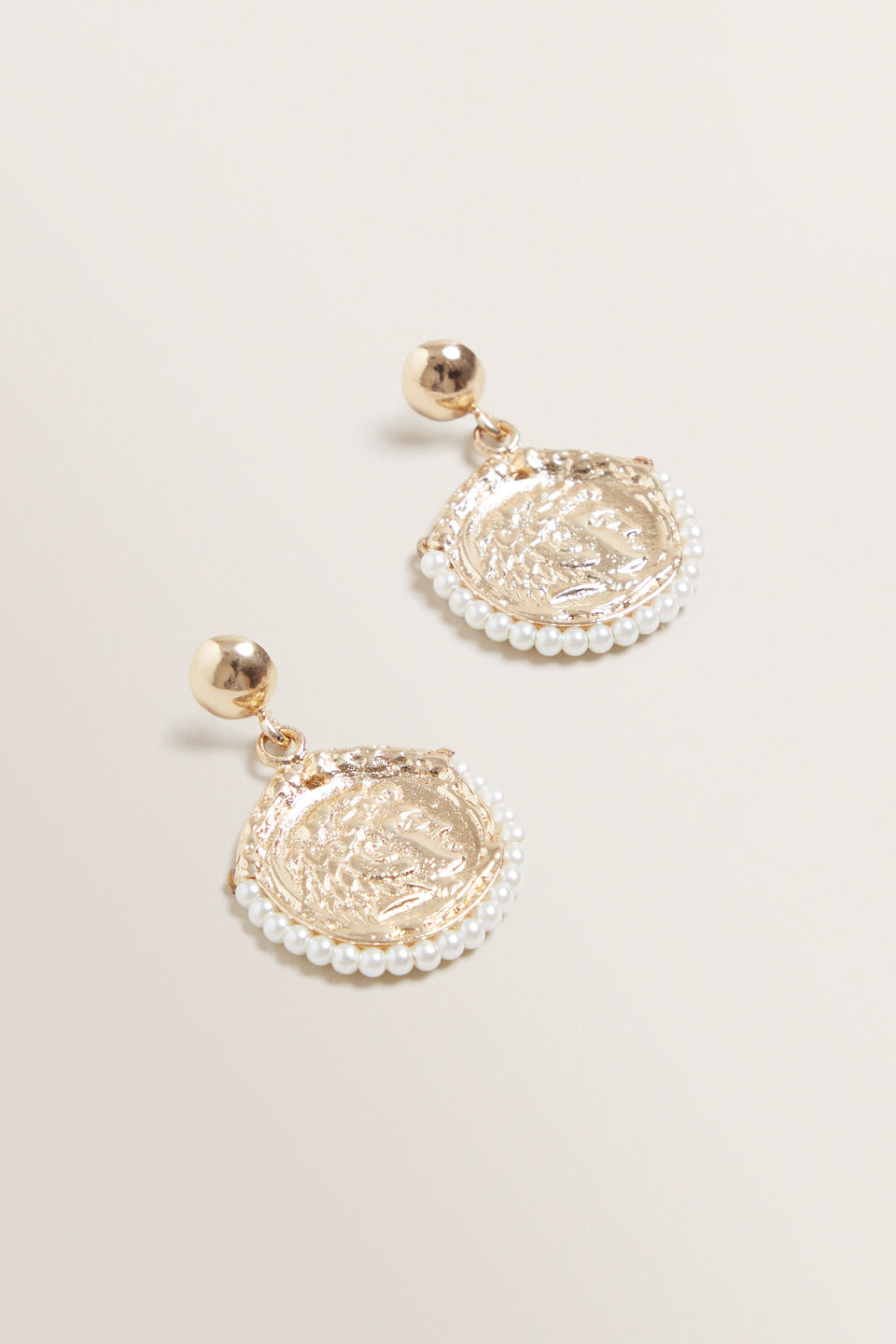 Pearl Coin Earrings  