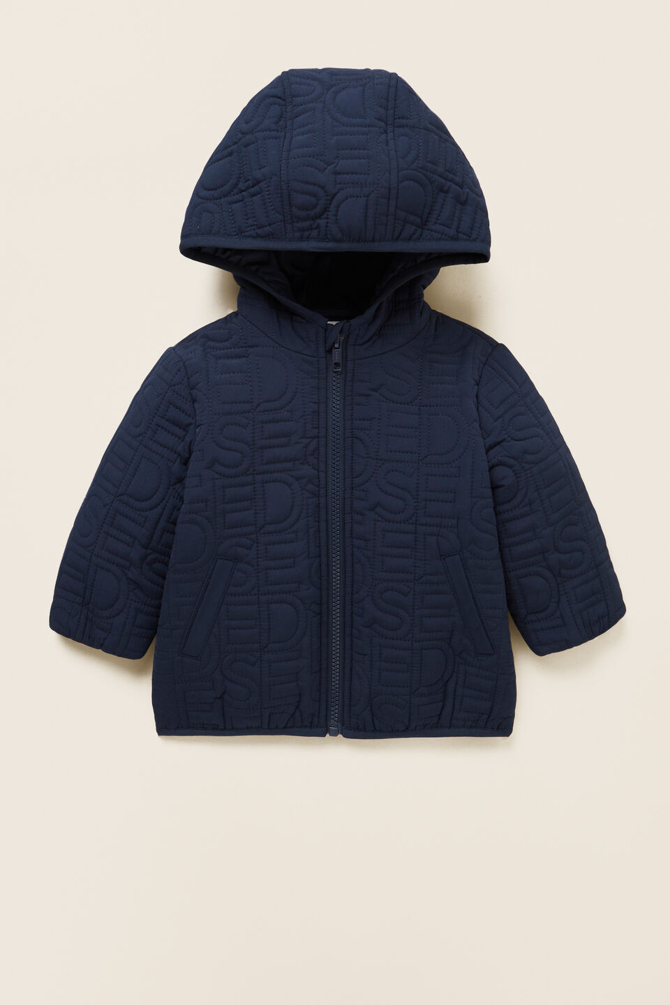 Quilted Logo Jacket  Midnight Blue