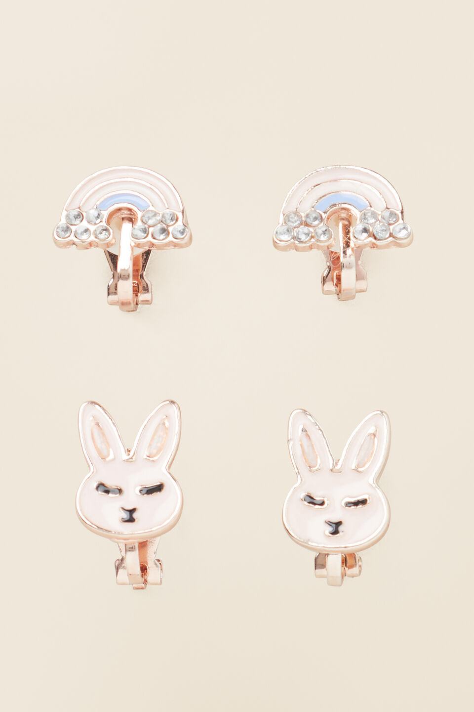 Bunny Clip on Earrings  Multi