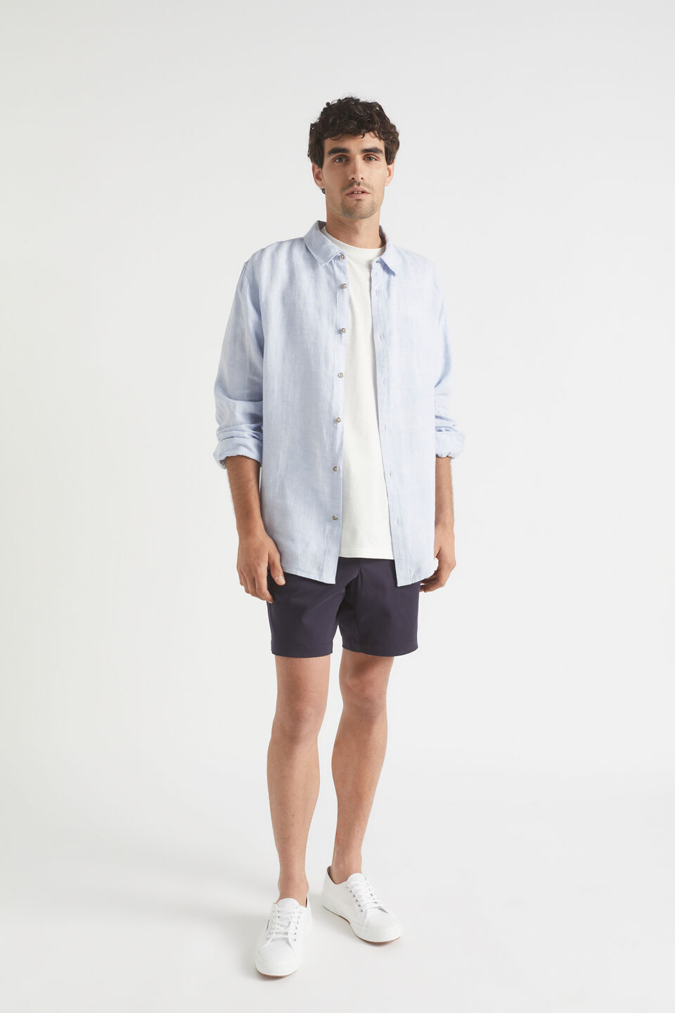 Mens Linen Shirt  Powder Blue