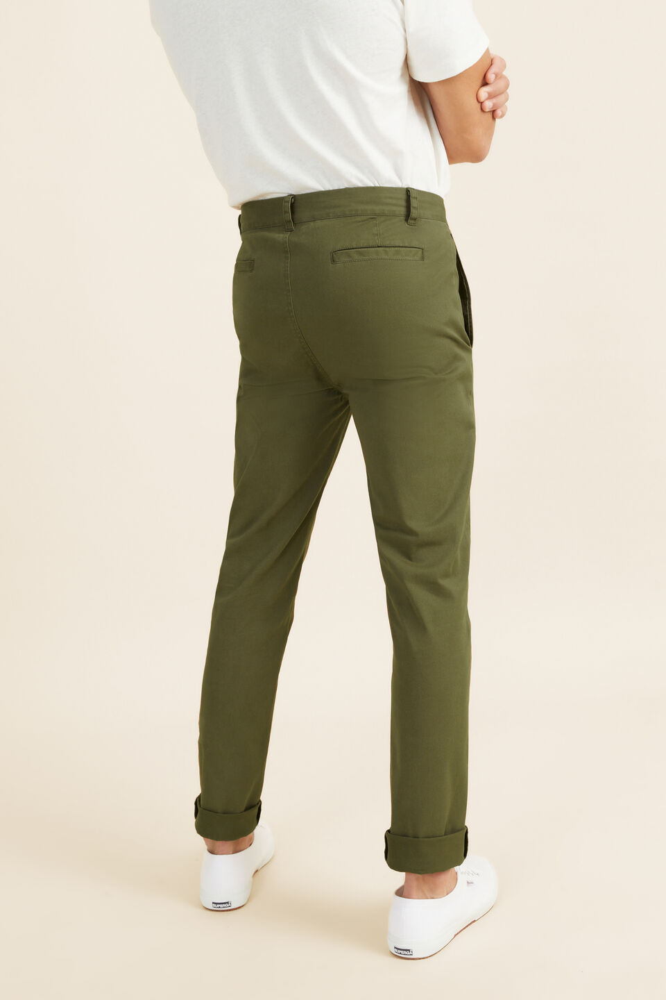 Mens Slim Chino  Army Green