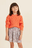 Crop Cable Sweater  Tangerine  hi-res