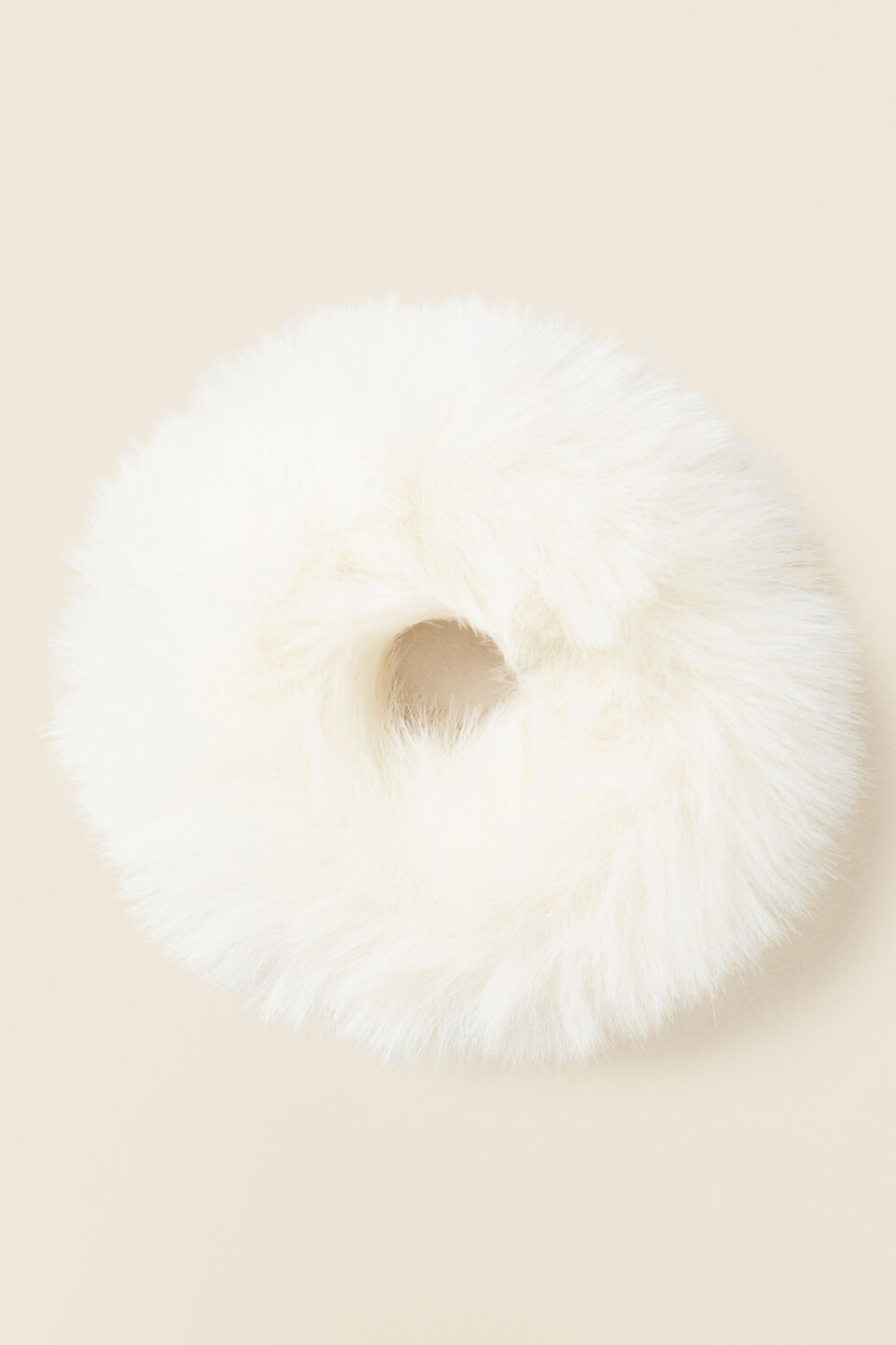 Fur Scrunchie  White