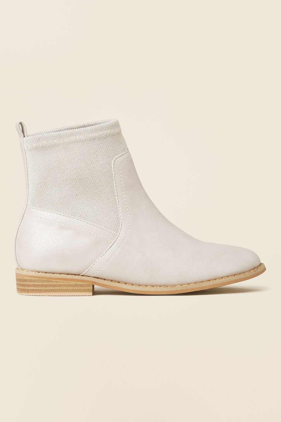 Glitter Sock Boot  Neutral