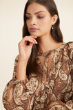 Paisley Tie Neck Blouse  Burnt Caramel Paisley  hi-res