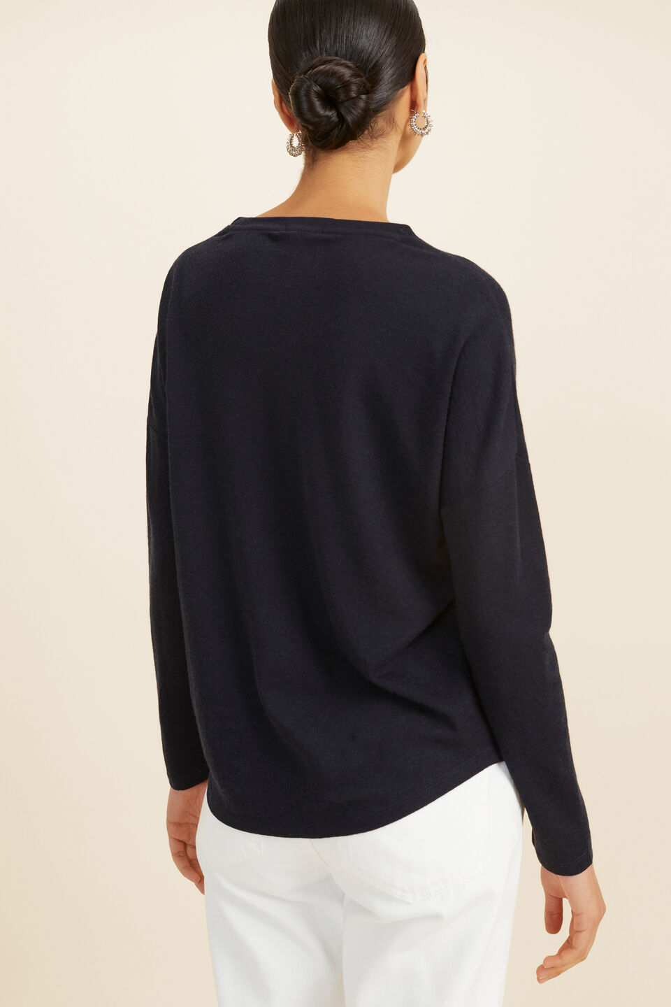 Babywool Curve Hem Top  Deep Navy