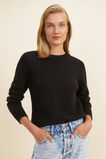 Merino Wool Crew Neck Sweater  Black  hi-res