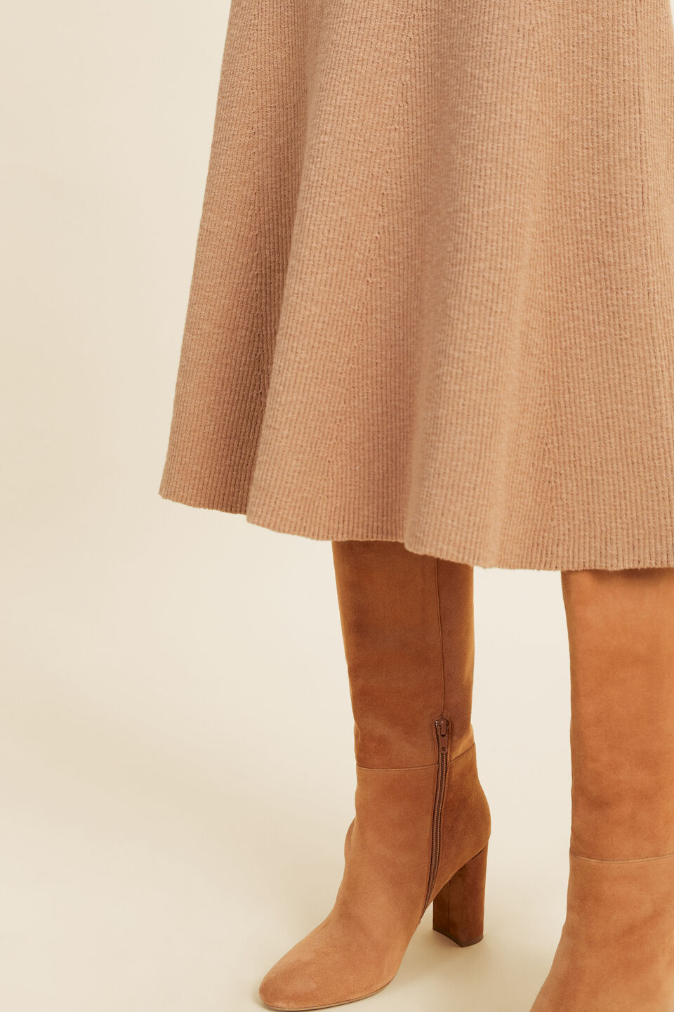 Boucle Rib Midi Skirt  Deep Chai